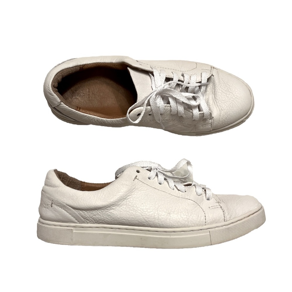 FRYE Gia Low Lace White Leather Sneakers Shoes Womens Size 7 M
